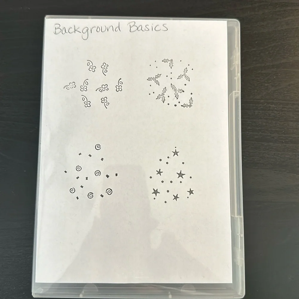 🎭  3/$25 - Background basics cling stamp set